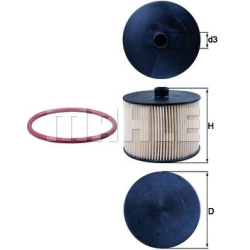 Filtras kuro diesel
                                MAHLE                                                KX201D, MAHLE, KX201