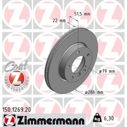 stabdžių diskas (1vnt) COAT Z
                                ZIMMERMANN                                150.1269.20, Nenuro