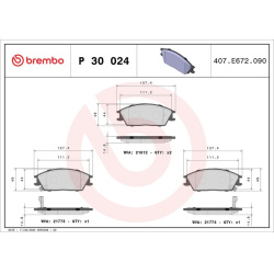 stabdžių trinkelių rinkinys, diskinis stabdys PRIME LINE
                                BREMBO                           