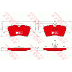 stabdžių trinkelių rinkinys, diskinis stabdys DTEC COTEC
                                TRW                              