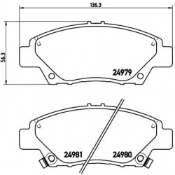 stabdžių trinkelių rinkinys, diskinis stabdys PRIME LINE
                                BREMBO                           
