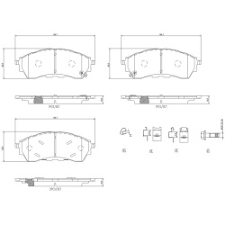 stabdžių trinkelių rinkinys, diskinis stabdys PRIME LINE
                                BREMBO                           
