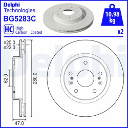stabdžių diskas (1vnt)
                                DELPHI                                                BG5283C, Nenur