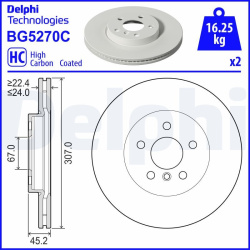 stabdžių diskas (1vnt)
                                DELPHI                                                BG5270C, Nenur