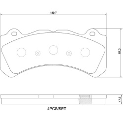stabdžių trinkelių rinkinys, diskinis stabdys PRIME LINE
                                BREMBO                           