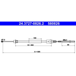 trosas, stovėjimo stabdys
                                ATE                                24.3727-0826.2, ATE, 243727-082