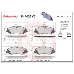 stabdžių trinkelių rinkinys, diskinis stabdys XTRA LINE - Ceramic
                                BREMBO                  