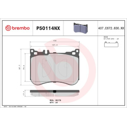 stabdžių trinkelių rinkinys, diskinis stabdys XTRA LINE - Ceramic
                                BREMBO                  