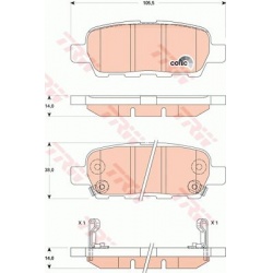 stabdžių trinkelių rinkinys, diskinis stabdys COTEC
                                TRW                                   