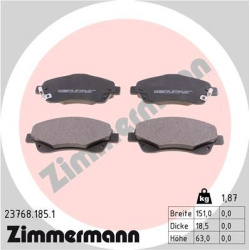 stabdžių trinkelių rinkinys, diskinis stabdys
                                ZIMMERMANN                                23