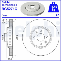 stabdžių diskas (1vnt)
                                DELPHI                                                BG5271C, Nenur