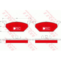 stabdžių trinkelių rinkinys, diskinis stabdys DTEC COTEC
                                TRW                              