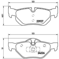 Stabdžių kaladėlės galinės, PREMIUM kokybė
                                BREMBO                                      