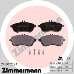 stabdžių trinkelių rinkinys, diskinis stabdys
                                ZIMMERMANN                                24