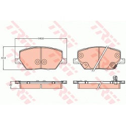 stabdžių trinkelių rinkinys, diskinis stabdys
TRW GDB3629,