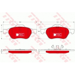 stabdžių trinkelių rinkinys, diskinis stabdys DTEC COTEC
                                TRW                              