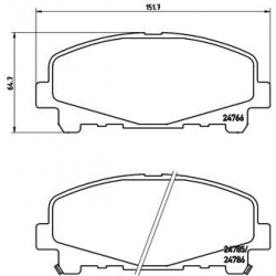 stabdžių trinkelių rinkinys, diskinis stabdys PRIME LINE
                                BREMBO                           