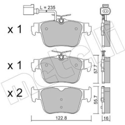 stabdžių trinkelių rinkinys, diskinis stabdys
                                METELLI                                     