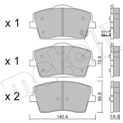 stabdžių trinkelių rinkinys, diskinis stabdys
                                METELLI                                     