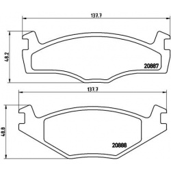 Stabdžių trinkelių rinkinys, diskinis stabdys PRIME LINE
                                BREMBO                           