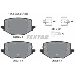 stabdžių trinkelių rinkinys, diskinis stabdys Q+
TEXTAR