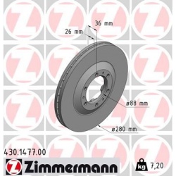 stabdžių diskas (1vnt)
                                ZIMMERMANN                                430.1477.00, Nenurodytas g