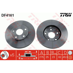 stabdžių diskas (1vnt)
                                TRW                                                DF4161, TRW, DF41