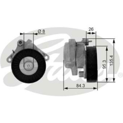 diržo įtempiklis, V formos rumbuotas diržas DriveAlign™
                                GATES                           