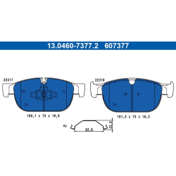 stabdžių trinkelių rinkinys, diskinis stabdys
                                ATE                                         