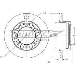 stabdžių diskas (1vnt)
                                TOMEX Brakes                                                TX73-49,