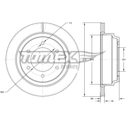 stabdžių diskas (1vnt)
                                TOMEX Brakes                                                TX73-70,