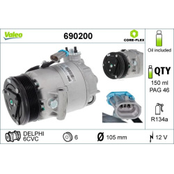 kompresorius, oro kondicionierius VALEO CORE-FLEX
                                                690200, VALEO, 690200, auto