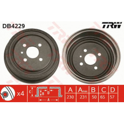 stabdžių būgnas
                                TRW                                                DB4229, TRW, DB4229, au