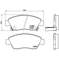 stabdžių trinkelių rinkinys, diskinis stabdys PRIME LINE
                                BREMBO                           