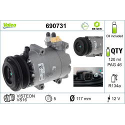 kompresorius, oro kondicionierius VALEO RE-GEN REMANUFACTURED
                                                690731, VALEO, 