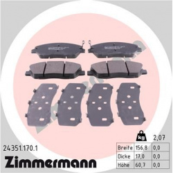 stabdžių trinkelių rinkinys, diskinis stabdys
                                ZIMMERMANN                                24