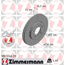 stabdžių diskas (1vnt) COAT Z
                                ZIMMERMANN                                100.1246.20, Nenuro