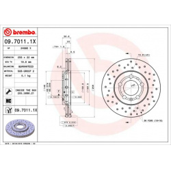 stabdžių diskas (1vnt) XTRA LINE - Xtra
                                BREMBO                                             