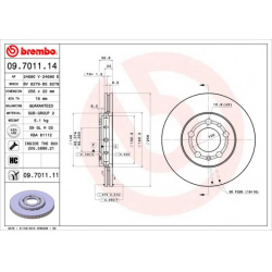Stabdžių diskas PRIME LINE
                                BREMBO                                                09.7011.14