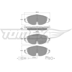 stabdžių trinkelių rinkinys, diskinis stabdys
                                TOMEX Brakes                                