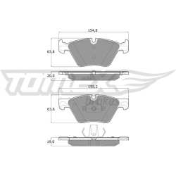 stabdžių trinkelių rinkinys, diskinis stabdys
                                TOMEX Brakes                                