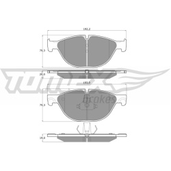 stabdžių trinkelių rinkinys, diskinis stabdys
                                TOMEX Brakes                                