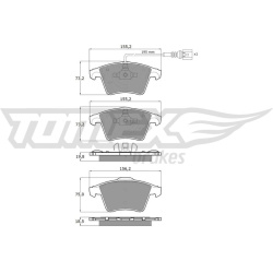 stabdžių trinkelių rinkinys, diskinis stabdys
                                TOMEX Brakes                                
