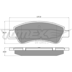 stabdžių trinkelių rinkinys, diskinis stabdys
                                TOMEX Brakes                                