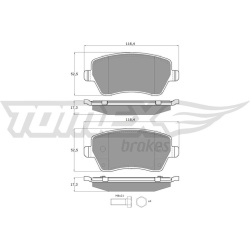 stabdžių trinkelių rinkinys, diskinis stabdys
                                TOMEX Brakes                                