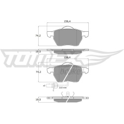 Stabdžių trinkelių rinkinys, diskinis stabdys
                                TOMEX Brakes                                