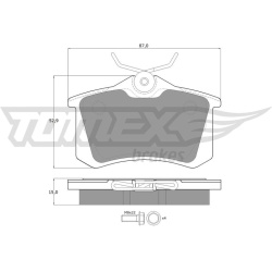 stabdžių trinkelių rinkinys, diskinis stabdys
                                TOMEX Brakes                                