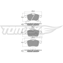 stabdžių trinkelių rinkinys, diskinis stabdys
                                TOMEX Brakes                                