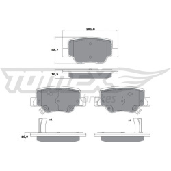 stabdžių trinkelių rinkinys, diskinis stabdys
                                TOMEX Brakes                                
