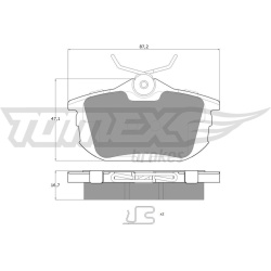 stabdžių trinkelių rinkinys, diskinis stabdys
                                TOMEX Brakes                                